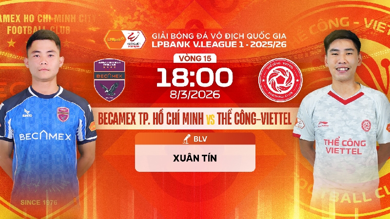 Nhận định, link xem Becamex TP.HCM vs Thể C&ocirc;ng (18h00 - 8/3)