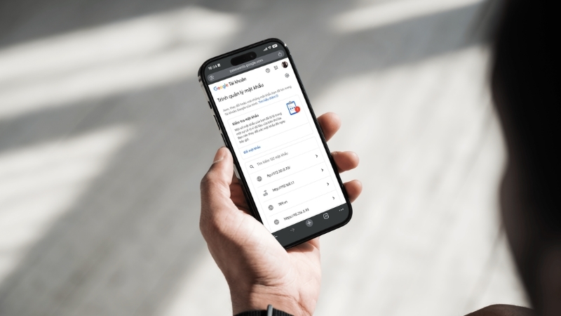Giao diện Google Password Manager trong ứng dụng Chrome