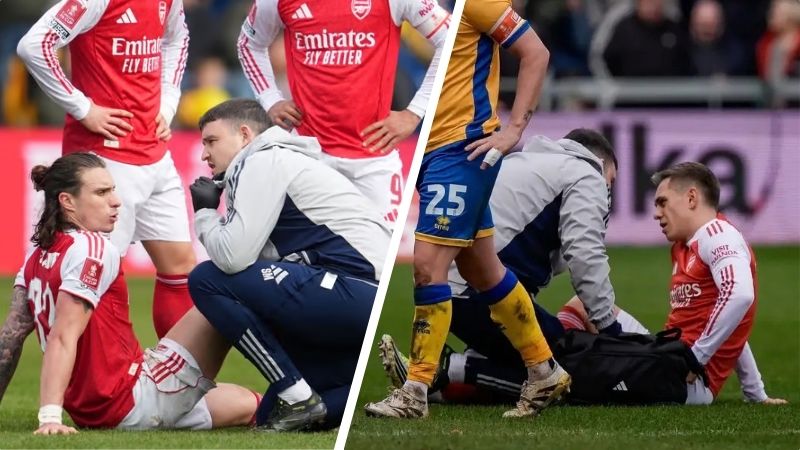 Calafiori và Trossard đều bị chấn thương sau trận FA Cup 7/3