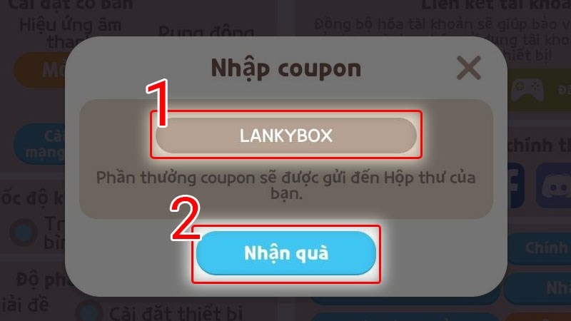 Bước 4: Gõ chính xác mã code và nhấn Nhận quà.