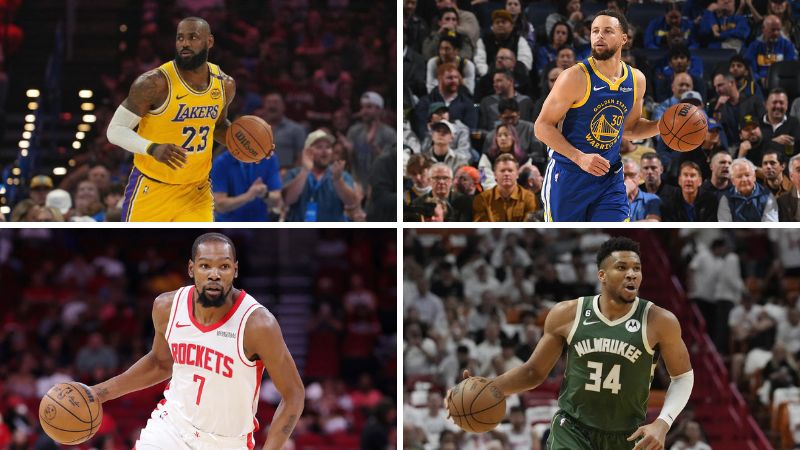 4 siêu sao của NBA: LeBron, Curry, Durant, Giannis