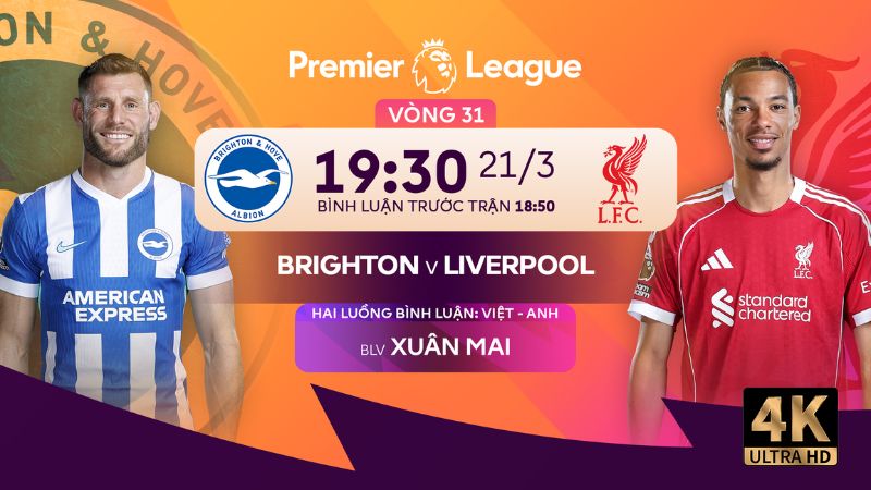Nhận định Brighton vs Liverpool (19:30 21/3): Liverpool săn điểm?