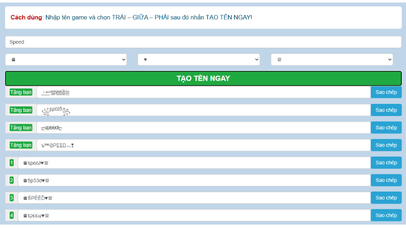 Tạo tên Free Fire với các ký tự đặc biệt, ấn tượng