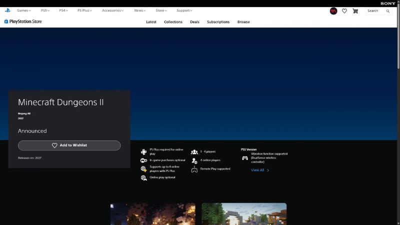 Cách thêm Minecraft Dungeons 2 vào wishlist Steam