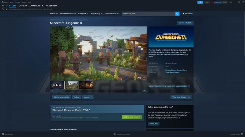 Cách thêm Minecraft Dungeons 2 vào wishlist trên PlayStation