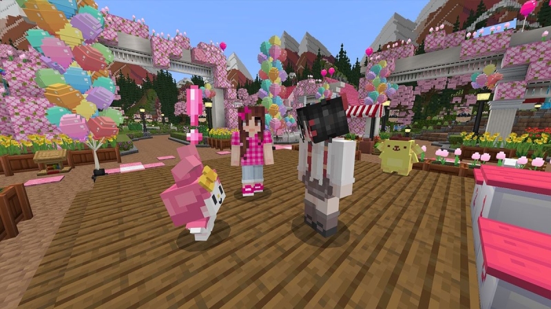 Sẵn sàng chinh phục Minecraft Hello Kitty and Friends cùng bạn bè
