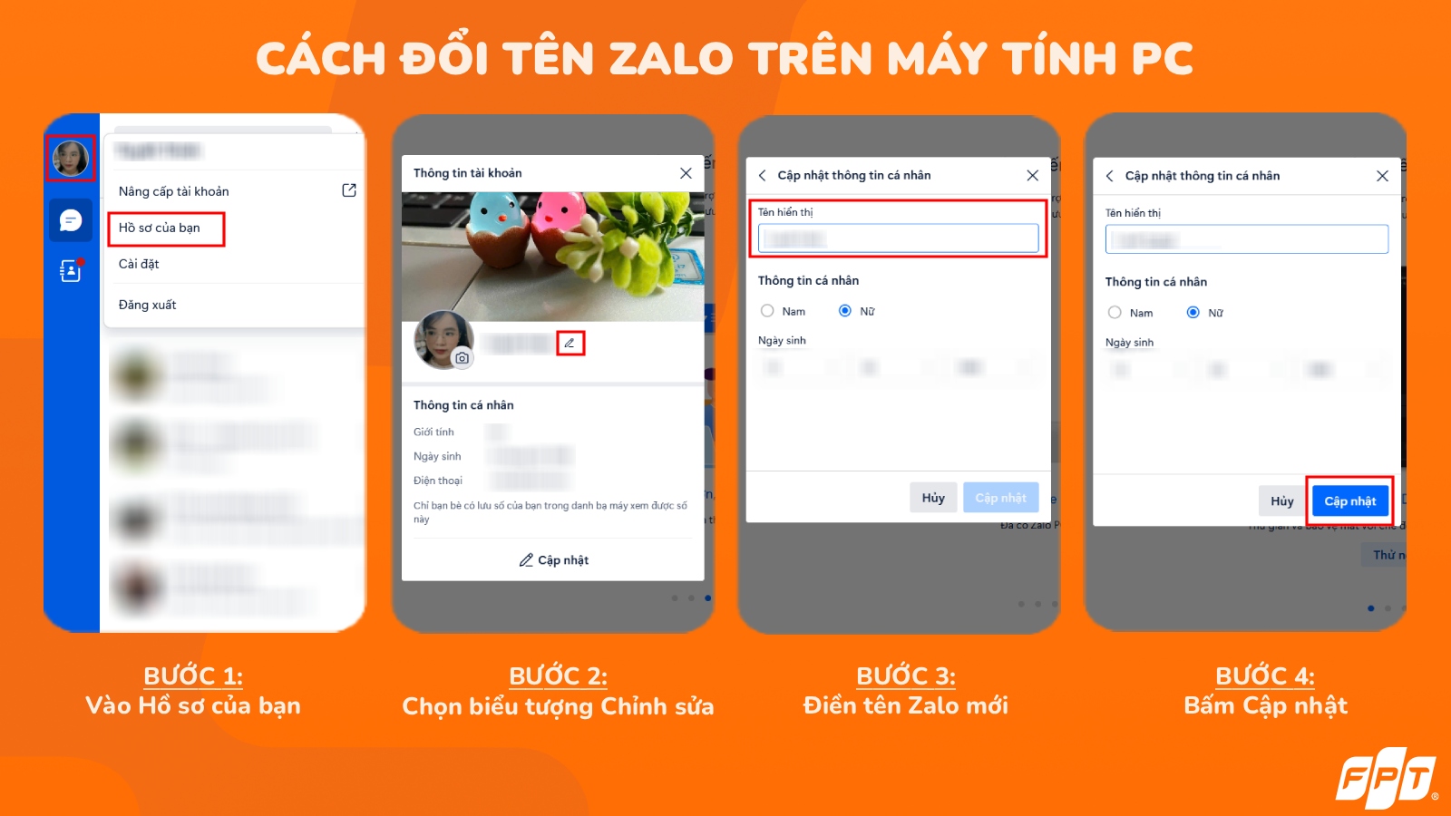 Cách đổi tên Zalo trên máy tính chi tiết