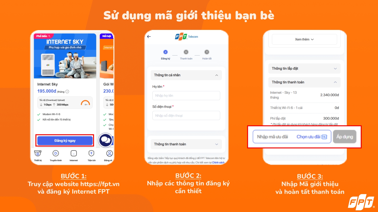Cách nhận ưu đãi 300.000đ từ chương trình Giới thiệu bạn bè qua mã giới thiệu