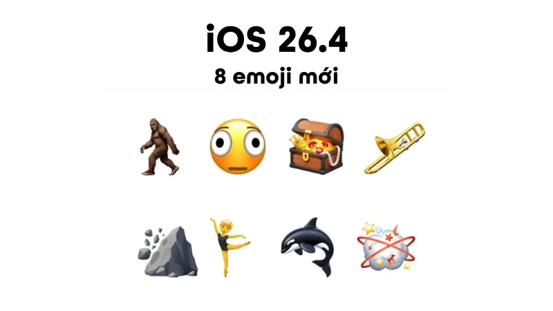 8 emoji mới theo chuẩn Unicode 17 ở bển cập nhật iOS 26.4