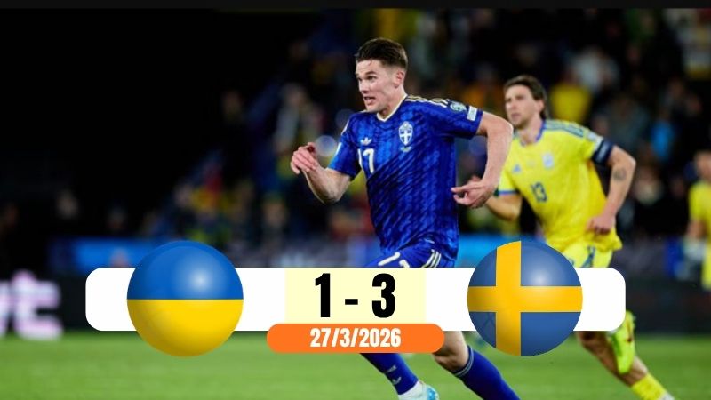 Viktor Gyokeres lập hat-trick giúp Thụy Điển đánh bại Ukraine