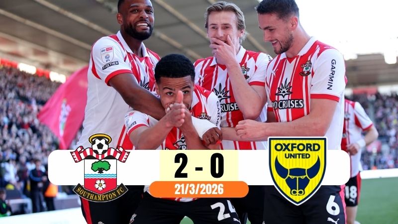 Southampton thắng 2-0 Oxford Utd
