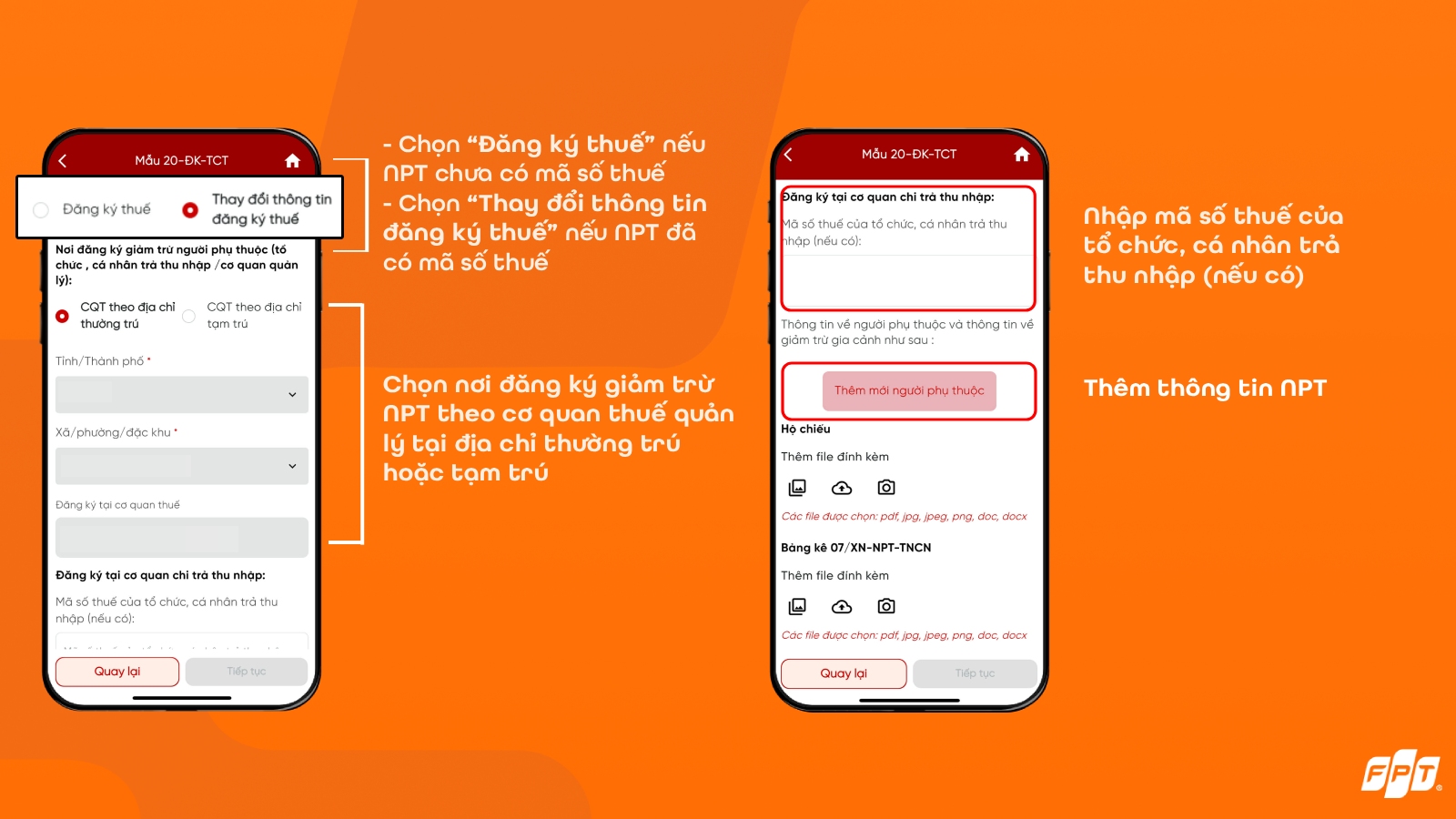 Điền đầy đủ thông tin