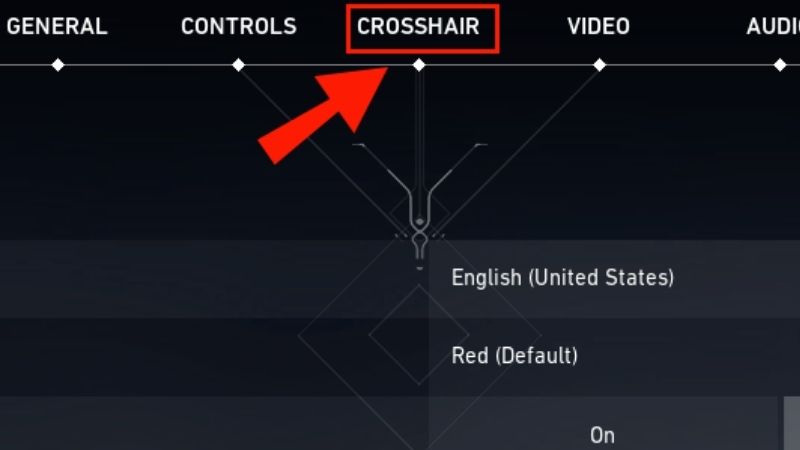 Chọn tab Tâm ngắm (Crosshair) để quản lý thiết lập thị giác