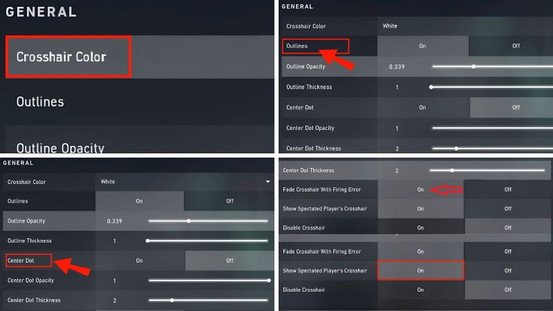 Tùy chỉnh Màu sắc, Đường viền và Chấm trung tâm theo thói quen cá nhân