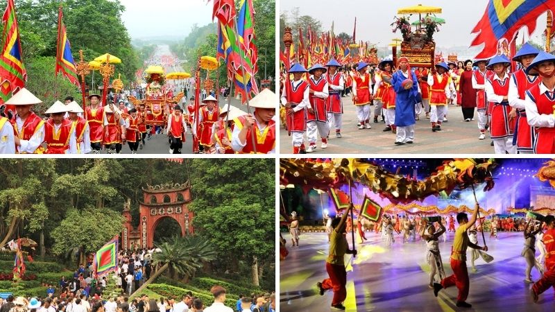 Khung cảnh nhộn nhịp của Lễ hội Đền Hùng tại Phú Thọ