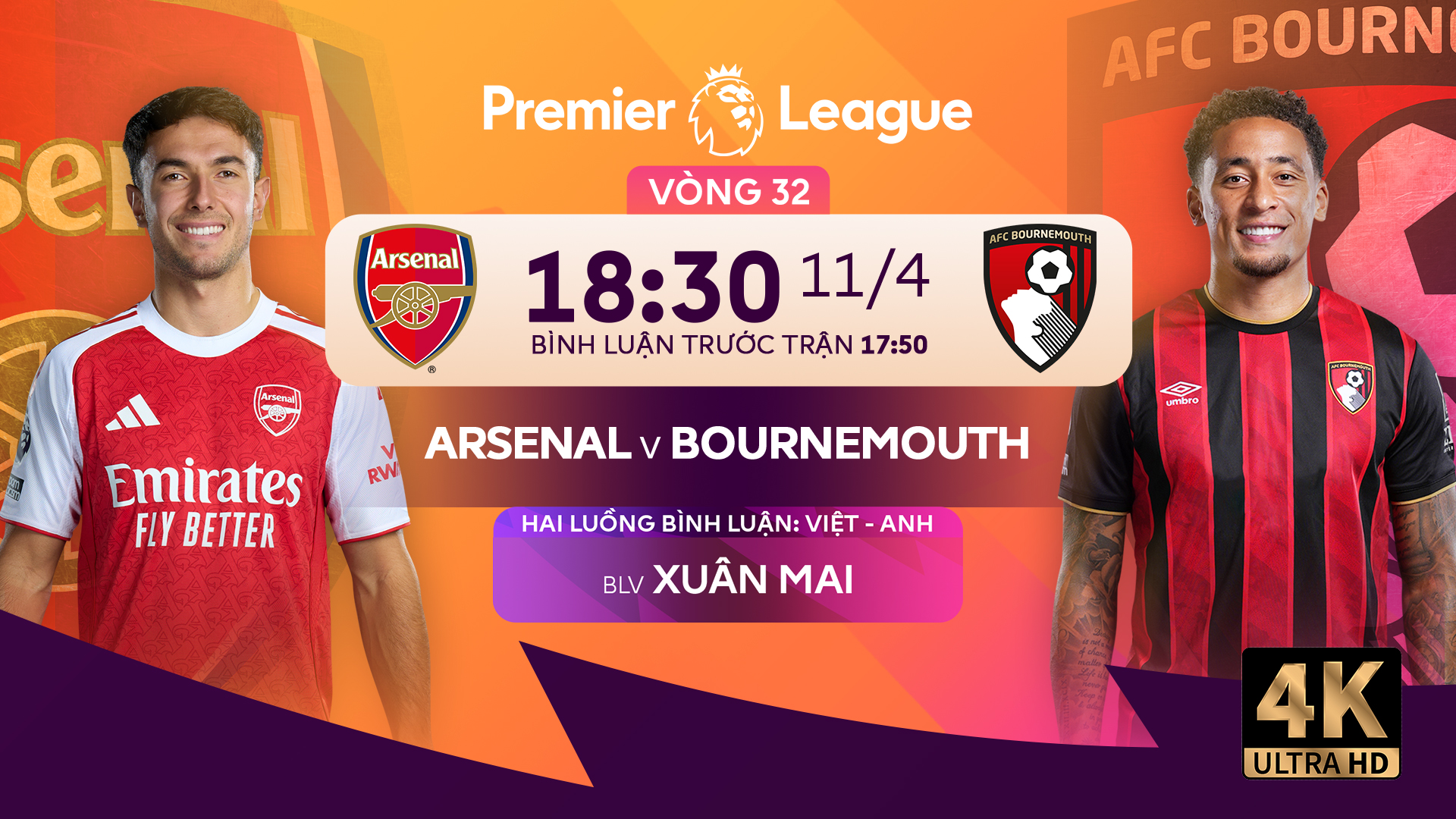 Nhận định Arsenal vs Bournemouth 18:30 11/4: Ph&aacute;o thủ &aacute;p đảo