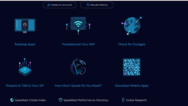 Website Speedtest by Ookla trên máy tính