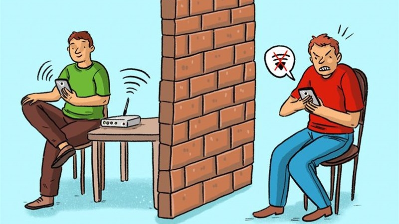 Khoảng cách vật lý và vật cản cũng có thể gây ra tình trạng ping cao