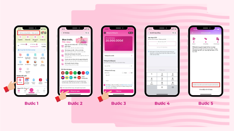 Thứ tự các bước đăng ký Ví trả sau MoMo