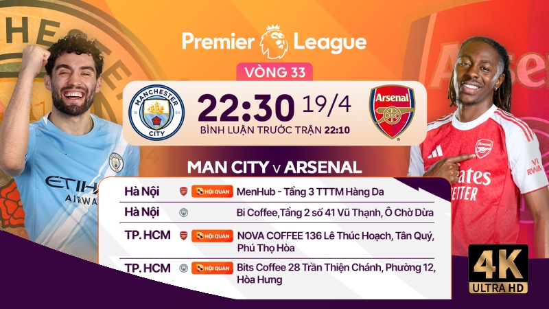FPT Play tr&igrave;nh chiếu trực tiếp Man City vs Arsenal: Xem địa chỉ