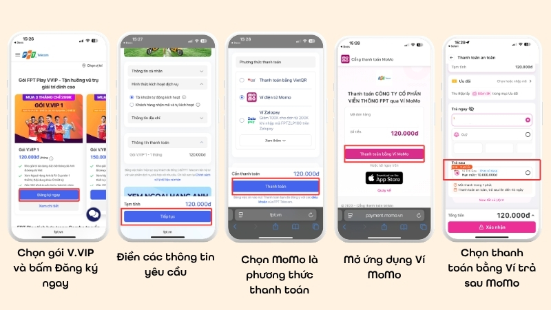 Hướng dẫn thanh toán FPT Play với ví trả sau MoMo