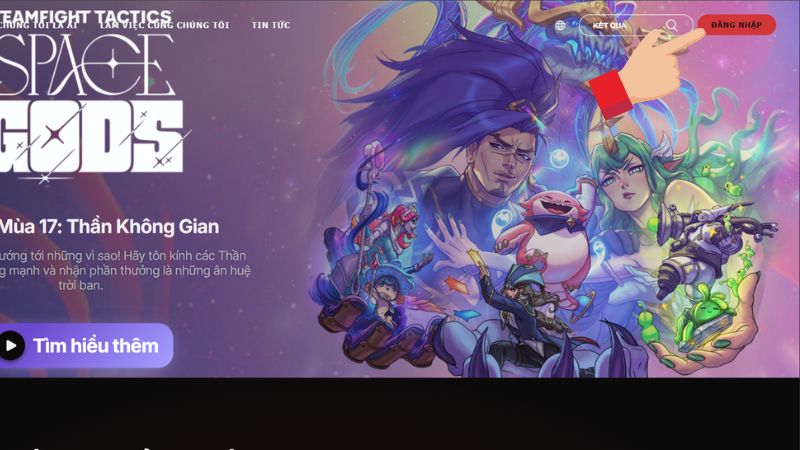 Giao diện trang chủ của Riot Games