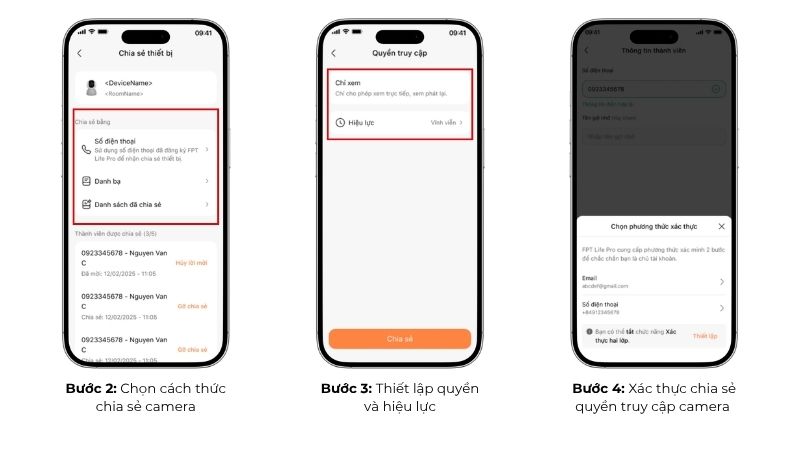 Cách chia sẻ camera cho điện thoại khác trên ứng dụng FPT Life