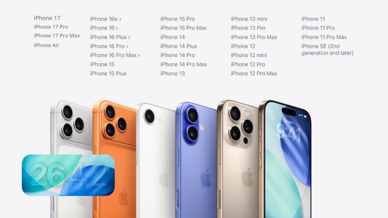 Danh sách các dòng iPhone tương thích với iOS 26.4.2