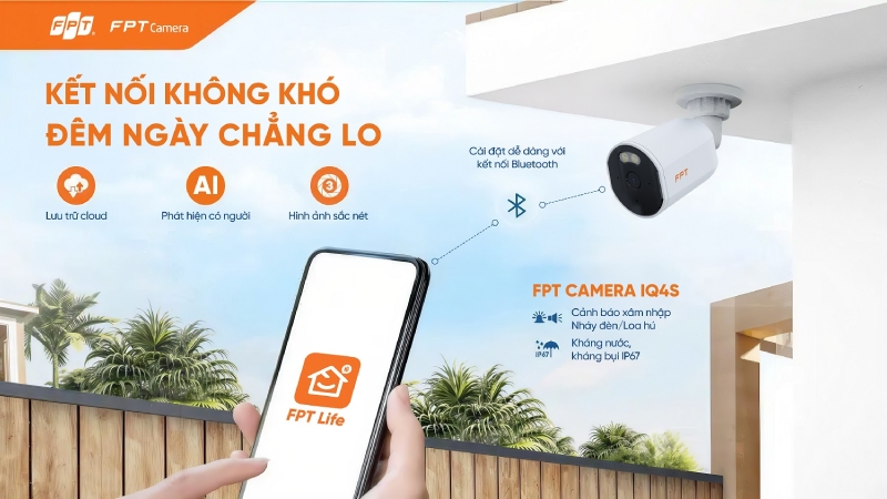 Camera FPT tích hợp AI thông minh, quản lý tiện lợi trên app FPT Life