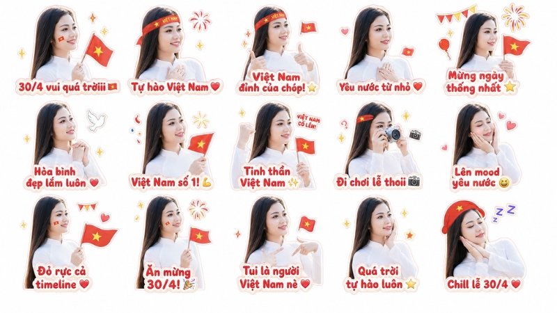 Tạo sticker hưởng ứng dịp lễ 30/4 bằng AI từ ảnh chân dung cá nhân