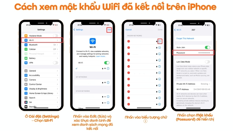 Cách xem mật khẩu Wifi đã từng kết nối trên iPhone