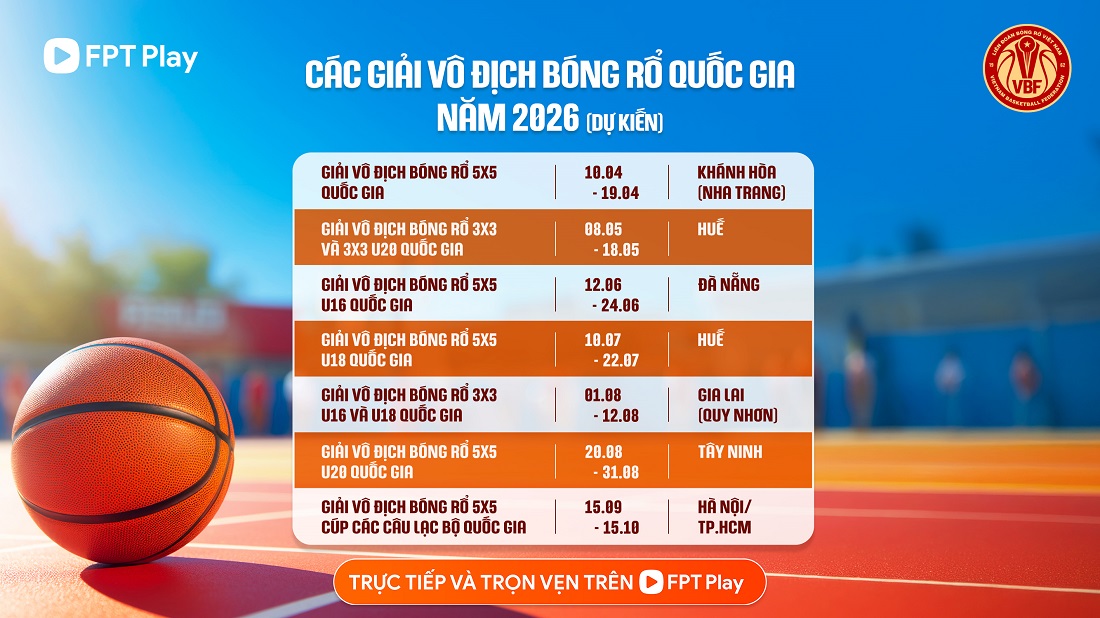 Lịch giải dự kiến năm 2026