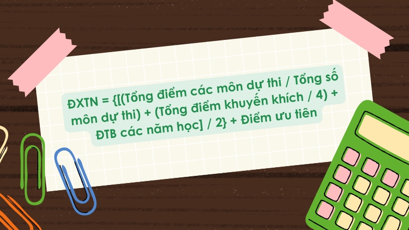 Công thức ĐXTN với các thành phần được ghi rõ ràng