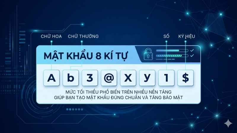 Khi đổi mật khẩu nên dùng tối thiểu 8 ký tự