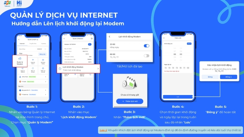 Cách lên lịch hẹn giờ reset modem Wifi FPT bằng ứng dụng Hi FPT