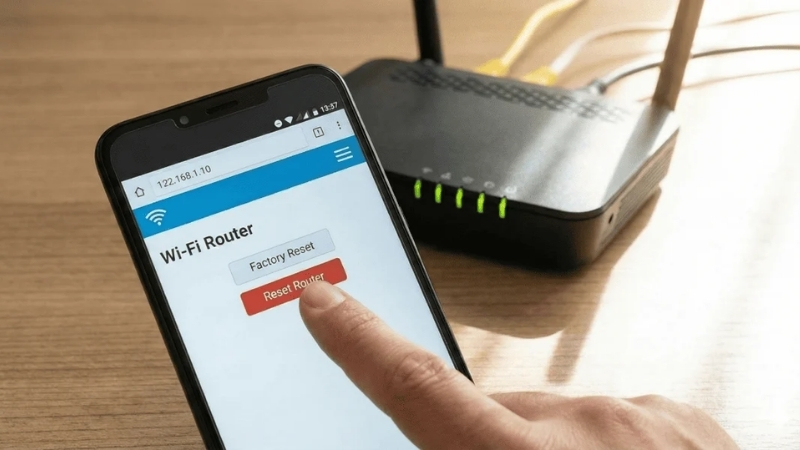 Sau khi reset modem Wifi, kết nối Internet sẽ bị gián đoạn