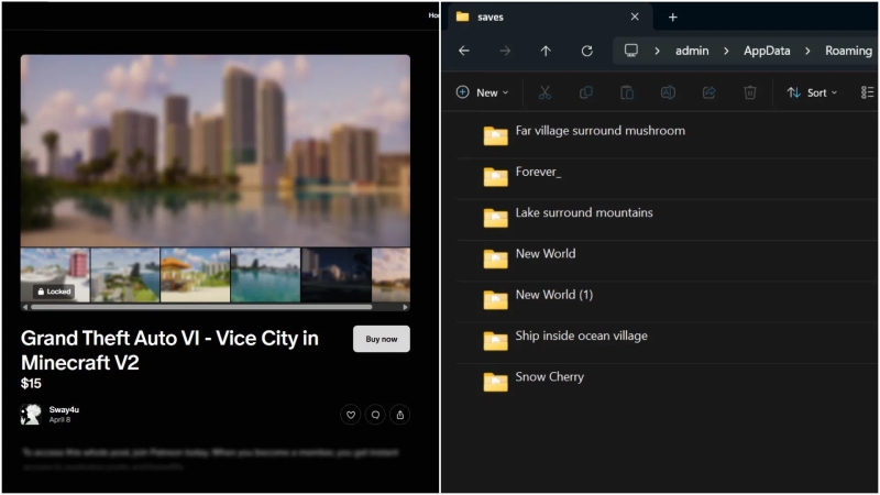 Đăng ký gói và cài đặt bản đồ GTA 6 Vice City vào Minecraft