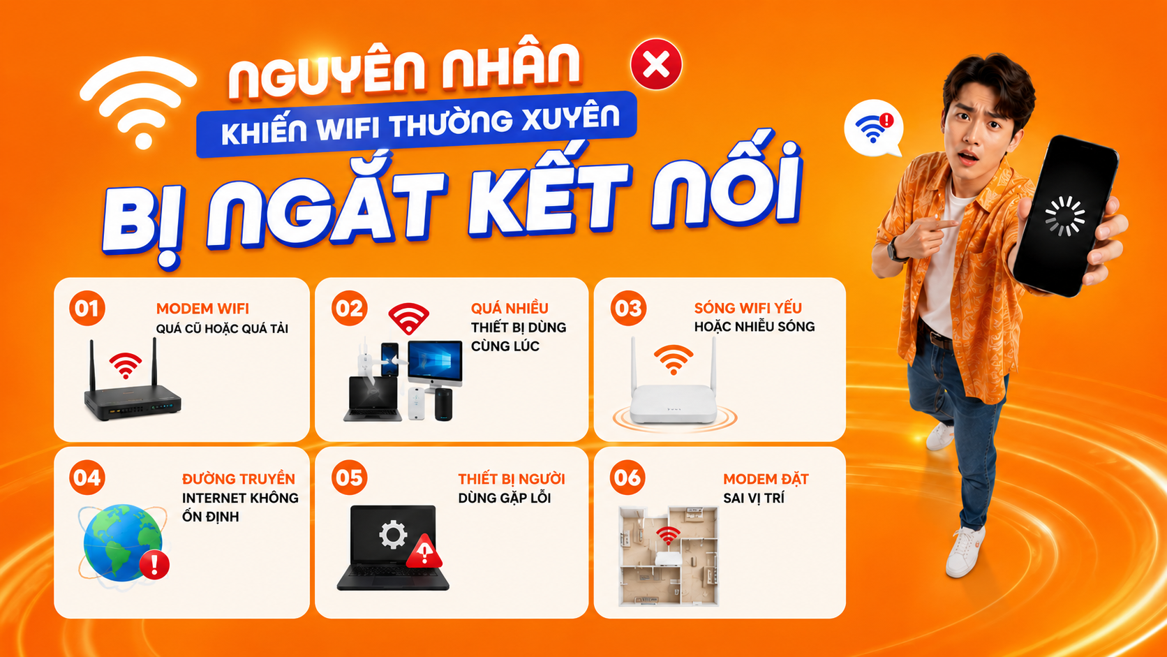 Tổng hợp nguyên nhân khiến Wifi thường xuyên bị ngắt kết nối
