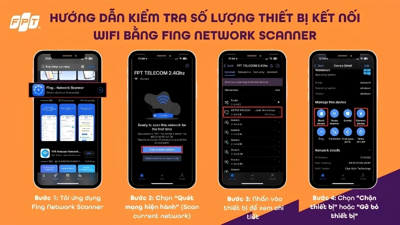 Kiểm tra bằng ứng dụng Fing Network Scanner