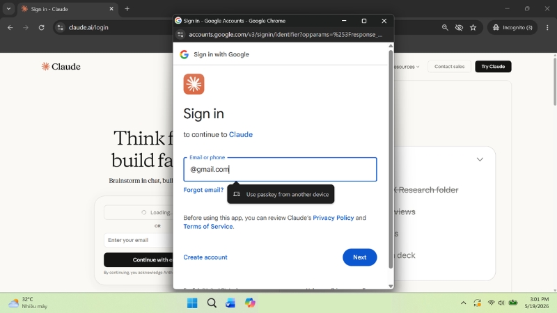 Đăng ký bằng email hoặc tài khoản Google