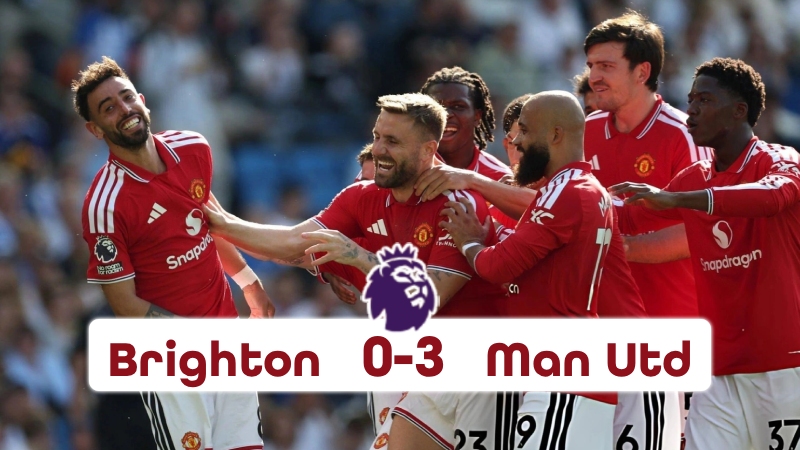 [HIGHLIGHT] Kết quả Brighton 0-3 MU: Fernandes ph&aacute; kỷ lục