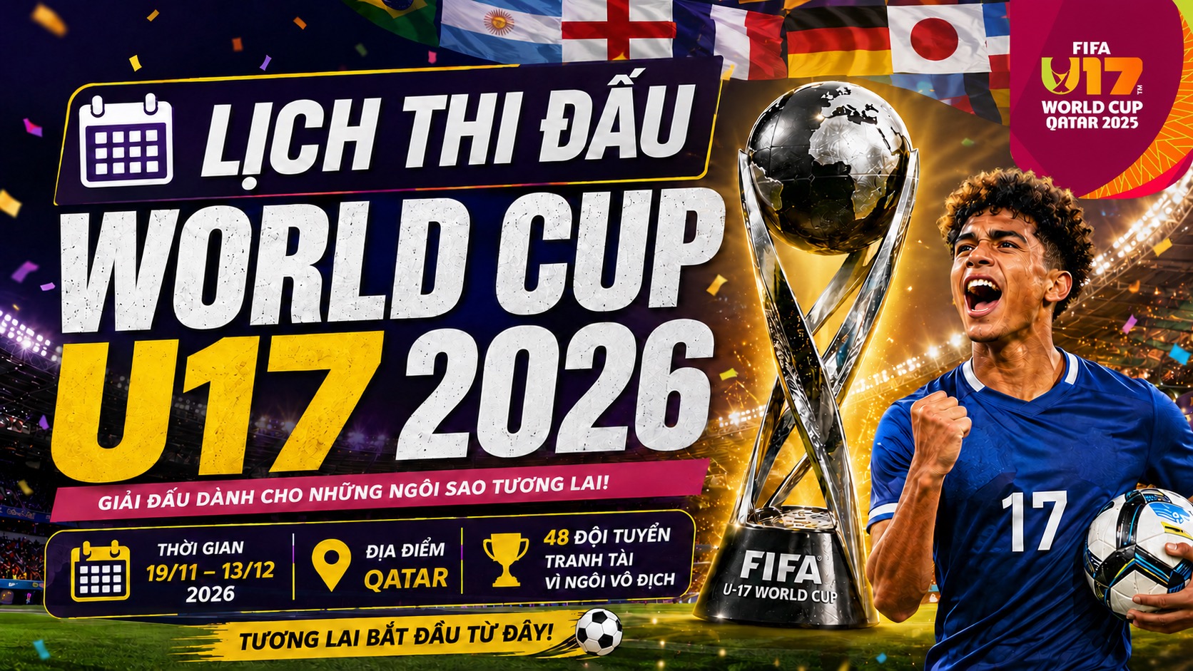 Lịch thi đấu U17 Việt Nam tại giải U17 World Cup 2026
