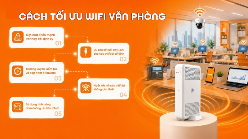 Cách tối ưu Wifi cho văn phòng