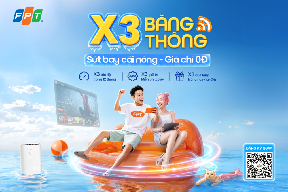 FPT nâng cấp miễn phí băng thông gấp 3 lần - Ở nhà vẫn chill với mạng siêu tốc độ