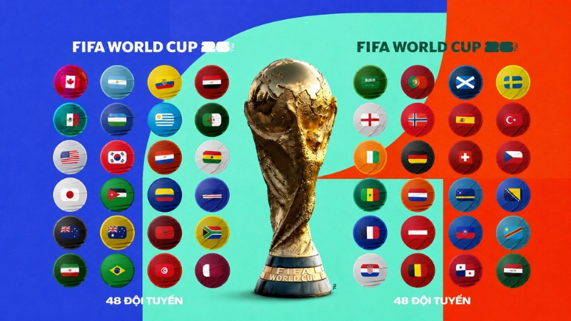 Mùa giải năm World Cup 2026 nay hội tụ 48 đội tuyển
