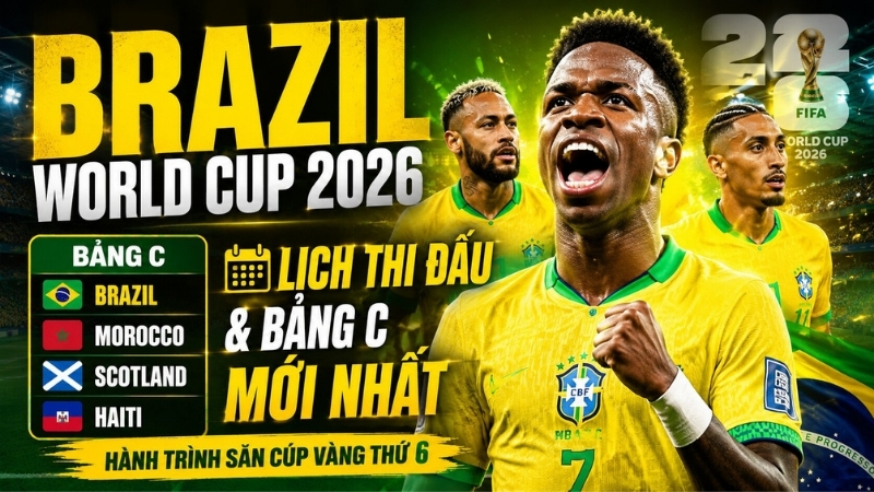 Lịch thi đấu Brazil tại World Cup 2026 mới nhất