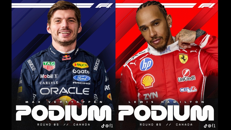 Sự trở lại của cựu vô địch Max Verstappen & Lewis Hamilton trên podium tại chặng đua Canada