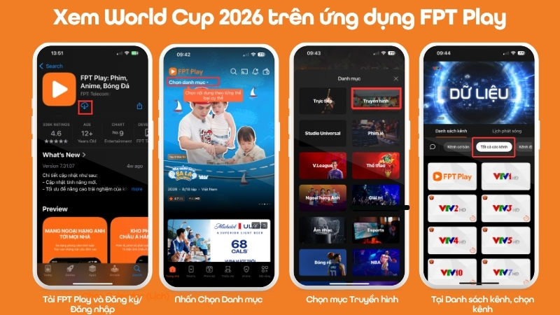 Hướng dẫn cách xem World Cup trên ứng dụng FPT Play