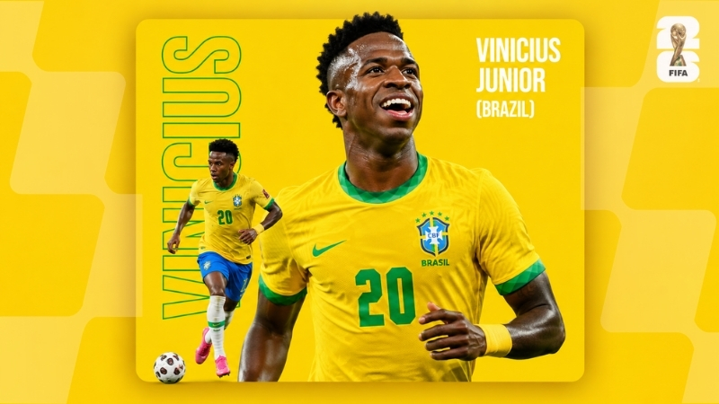 Ứng viên Vua phá lưới World Cup 2026: Vinicius Junior - Đội tuyển Brazil