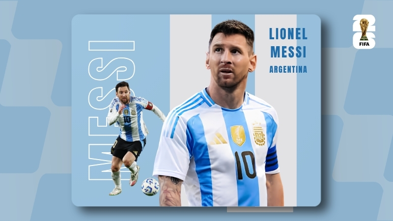 Ứng viên Vua phá lưới World Cup 2026: Messi - Đội tuyển Argentina